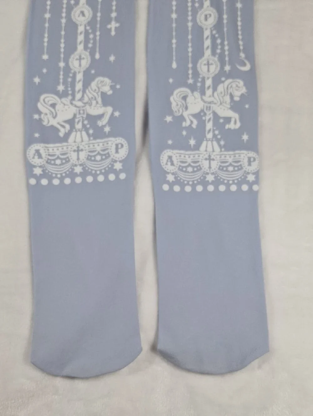 Angelic Pretty Lilac Carousel Horse Print Tights | Sweet Lolita Accessory 🎠🎀